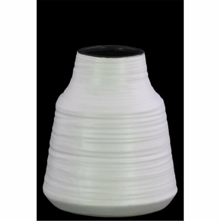 URBAN TRENDS COLLECTION Small Ceramic Round Vase with Broad Lips, White 45717